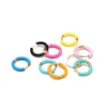 1 Pair Stainless Steel Candy Color Enamel Hoop Earrings Women Kids Earrings Gifts Fashion Children