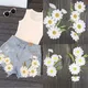 1 Set New Sunflower Embroidery Patches for Clothing Clothes Sticker Stripe Sew-on Dress Applique DIY