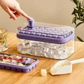64 Grids One-button Press Ice Cube Tray With Storage Box 2 Layers Ice Cube Molds Ice Box Maker Ice