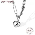 925 Sterling Silver Necklace Ladies Elegant Chain Necklace Fashion Heart Shape Sterling Silver