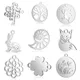 10pcs/lot Stainless Steel Rabbit diy Jewelry Making Charm Wholesale Sea Conch Necklace Pendant Tree