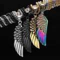 Angel Wings Animal Mens Long Necklaces Pendants Chain Punk HipHop for Boy Male Stainless Steel