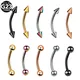 G23 Titanium Epoxy Curved Barbells Eyebrow Rings Piercing Curved Bar Banana Eyebrow Ear Cartilage