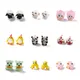 5pcs Cute Cartoon Lampwork Glass Beads Multicolor Animal Octopus Rabbit Cat Sheep Loose Beads For