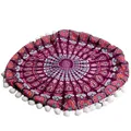 43CM Round Bohemian Mandala Pattern Pillowcase Indian Elephant Printed Cushion Cover Boho Meditation