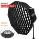 Triopo 90cm Photo Portabe Bowens Mount Softbox w/ Honeycomb Grid K90 Octagon Umbrella Outdoor Soft