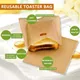 3 PC Reusable Toaster Bag Non Stick Bread Bag Sandwich Bags Fiberglass Toast Microwave Heating