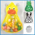 Baby Bath Toys Cute Duck Frog Mesh Net Toy Storage Bag Strong Suction Cups Bath Game Bag Bathroom