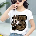 Minnie Mouse Children T Shirt Disney Birthday 1 2 3 4 5 6 7 8 9 10 Kawaii Anime Cartoons Kid Boy