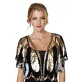 Sequin Beads Decor Shawl Elegant Embroidery Cape Breathable Mesh Short Cardigan Women Dress