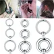Captive Bead Ring Stainless Steel Nose Ring Hoop for Women Men BCR Eyebrow Tragus Closure Nose Rings