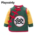 Baby Boy T-shirt Girls Coat Green Orange Chinese style Long Sleeve T-shirt Baby Spring Autumn