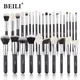 BEILI Black Makeup brushes set Professional Natural goat fiber hair brushes Foundation Powder