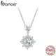 BAMOER Moissanite Halo Necklace for Women 1 Carat Lab Grown Diamond 925 Sterling Silver Chain