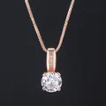 Minimalist Simple Crystal Pendants Necklaces For Women Charms Zirconia Necklace Rose Gold Color