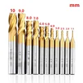 1.5-10mm Titanium Coated HSS Four-Flute Spiral Bit HRC63 CNC Drill Bit End Milling Cutter For Wood