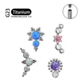 Titanium G23 Implant Grade Earrings For Women Crystal Zircon Opal Labret Helix Cartilage Monroe