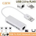Grwibeou USB 2.0 To RJ45 Network Card 10/100Mbps USB Lan RJ45 Network Card USB to Ethernet Adapter