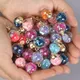 20pcs Clear Glass Ball Charms Pendant With Tiny Shiny Star Sequins 21x16mm for Jewelry Making