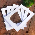 15Pcs White Photo Mats Rectangle Paper Mounts For 6/7/8/10/16 inch A4 A3 Picture Frames Photo Decor