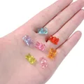20Pcs 8x12mm Transparent Loose Space Beads Cute Small Bear-Shape Cross Hole Acrylic Beads for Making