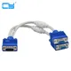 RGB VGA SVGA Male to 2 VGA two HDB15 Female Splitter Adapter extension Cable w/ core VGA splitter