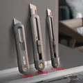 Deli Snap-off Utility Knife Retractable Box Cutters 9mm 18mm High Carbon Steel Blades Auto Lock