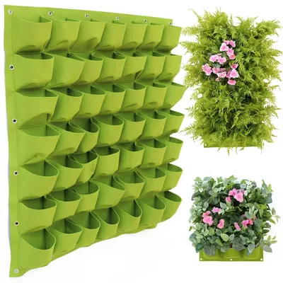 Wall Hanging Pockets Planting Bags Flower Pot Home Garden Grow Bag Garden Planter Vertical Seedling Plant Pot Home Decor Supply