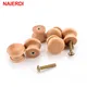 10pcs NAIERDI Handles 2.5X2CM Natural Wooden Cabinet Drawer Wardrobe Knobs Door Pull Kitchen Handle