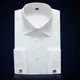 French Cuff Mens Formal Business Dress Shirt Long Sleeve Male Luxury White Party Wedding Tuxedo