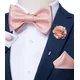 Adjustable Self Tie Bow Ties For Men 100% Silk Jacquard Woven Pink Solid Men Classic Wedding Party