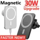 30W Magnetic Wireless Car Charger Vent Mount for MacSafe Case iPhone 13/13 Pro Max/14/12 Pro Max