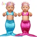 18inch 43cm New Baby Born Doll Clothes Accessories Make Up Mermaid Clothes Suit For Baby Kid
