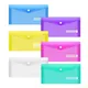 5 Packs A6 Clear Envelopes File Folder Bill Bag Pencil Case with Label Pocket A6 Envelope File