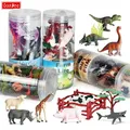 OozDec Miniature Animals Playset Brinquedo Figurine Wild Sealife Farm Dinosaur Model Action Figures