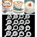 16pcs/set Of Fancy Coffee Printing Flower Mold Latte Coffee Cappuccino Mold Coffee Cake Decoration