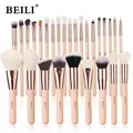 BEILI Pink Makeup Brushes High Quality Powder Foundation Blush Eyeshadow Make Up Brush Set Natural