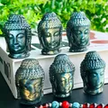 Gorgeous Radiant 3D Carved Labradorite Buddha Head for Spiritual Introspection Peace Home Decor