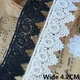 4.2CM Wide White Black Water Soluble Lace Exquisite Embroidered Fringe Ribbons Collar Trim Curtains