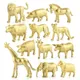 12PCS Forest Animal Model Gold Safari Animals Figurines Toys Jungle Animal Figurine Simulation