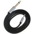 6.35mm /6.5mm Mono to 3.5 Mono Audio Cable With Braided Shield 0.5m 1m 1.5m 2m 3m 5m for