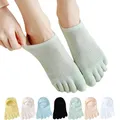 3 Pairs Woman's Five-Finger Socks Spring Summer Fashion Cotton Boat Sock Mesh Breathable Deodorant