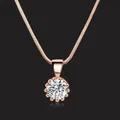 Fashion Crown Pendant Necklace for Women Retro Vintage Classic Rose Gold Color Cubic Zirconia Chain