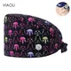 New Scrub Nurse Hat Floral Bouffant Cap Fashion Multicolor Nurse Scrub Caps Adjustable Bandage