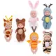 11cm Realistic Sleeping Baby Dolls Movable Joints Mini Bebe Reborn Doll Clothes Bee Bunny Full Body