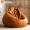 OTAUTAU 2.3/3.3ft Luxury Bean Bag Covers No Filler Faux Leather Waterproof Lazy Sofa Pouf Chair