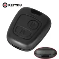 KEYYOU New Remote Key Case Shell Entry Fob 2 Buttons for Peugeot 106 206 306 406 without Blade Free