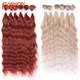 Loose Deep Water Wave Hair Bundles Synthetic Hair Extensions Ombre Blonde Pink Hair Weave Bundles