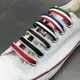 High Quality Polyester Red White Blue Mixed Color Shoelaces 1 cm Width Women Men Colorful Leather