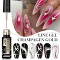 LILYCUTE Champagne Gold Metallic Liner Gel Nail Polish Silver Rose Super bright Mirror Glitter
